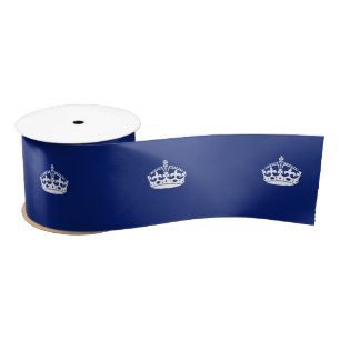 Ruban En Satin Gardez la couronne calme sur le bleu marine