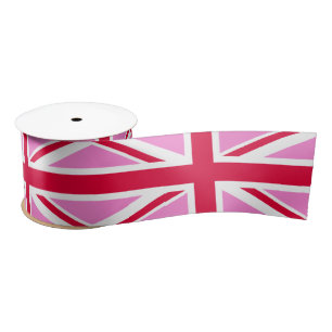Ruban En Satin GAY PRIDE britannique (Union Jack rose) (Drapeau b