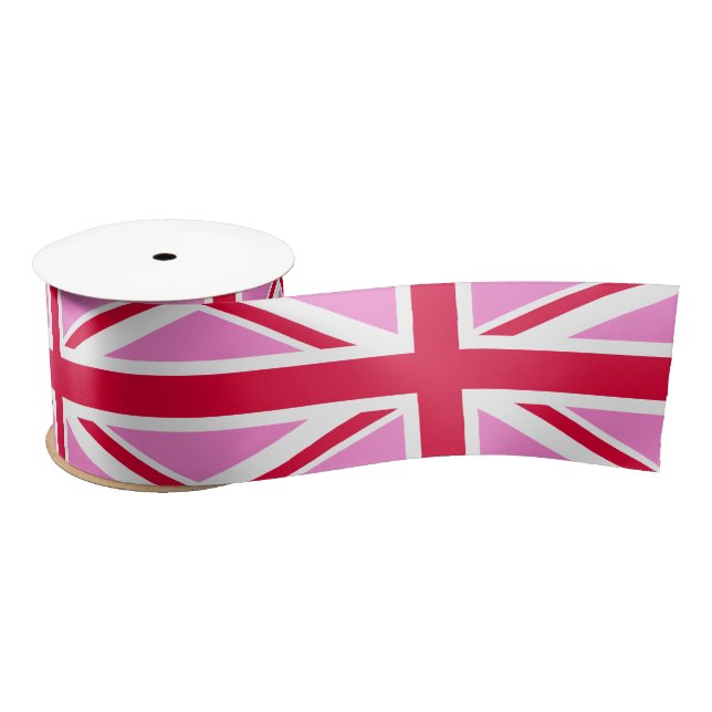 Ruban En Satin GAY PRIDE britannique (Union Jack rose) (Drapeau b (Bobine)