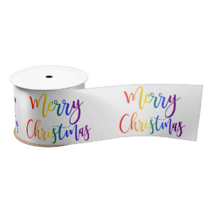 Ruban En Satin Gay pride Christmas LGBT Rainbow Text Motif