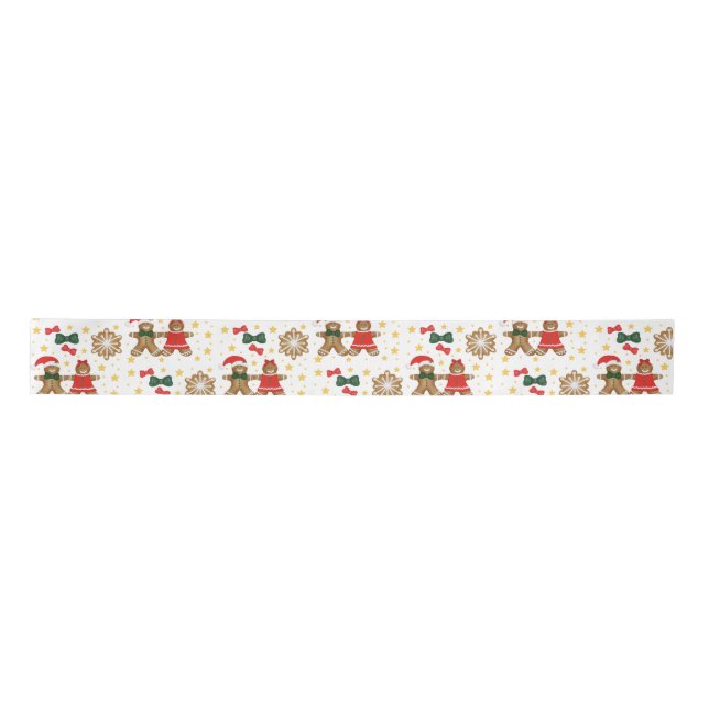 Ruban En Satin Gingerbread Cookie Pattern Christmas Tissue Paper (Devant)