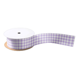 Ruban En Satin Gingham Classique Lavande Douce