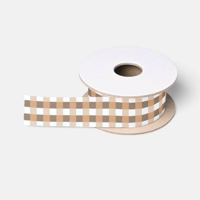 Ruban En Satin Gingham Élégant Cosy à Carreaux (Bobine)