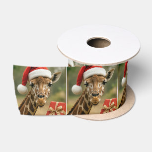 Ruban En Satin Girafe de Noël avec cadeau de fête