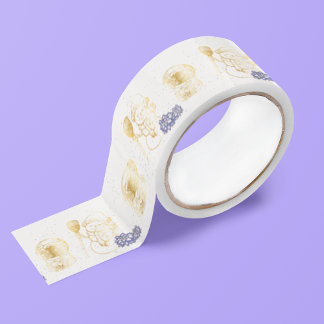 Ruban En Satin Golden snowman Purple thème