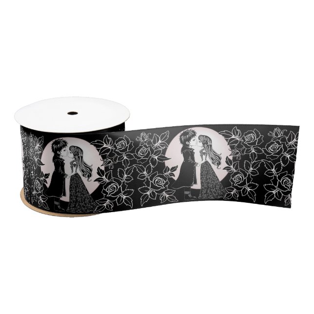 Ruban En Satin Gothique Emo Enfants Kiss Valentine's Day (Bobine)