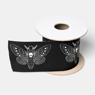Ruban En Satin Gothique Mouton à tête noire et blanche