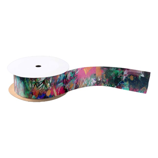Ruban En Satin Graffiti Wall et Spray Paint Splatter (Bobine)
