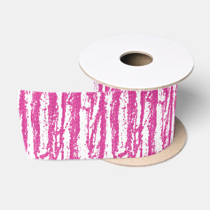 Ruban En Satin Grain de bois pailleté rose