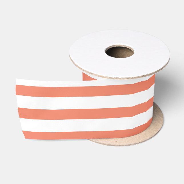 Ruban En Satin Grandes saumons et blanches (Bobine)