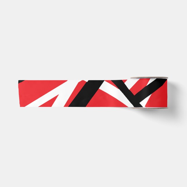 Ruban En Satin graphisme rouge, noir et blanc (Devant)