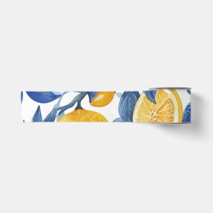 Ruban En Satin Gras Bleu Italien Positano Lemon