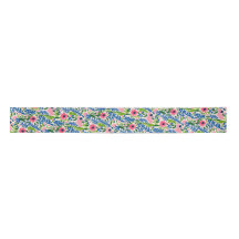Gras Floral bleu rose vert Maximaliste Motif