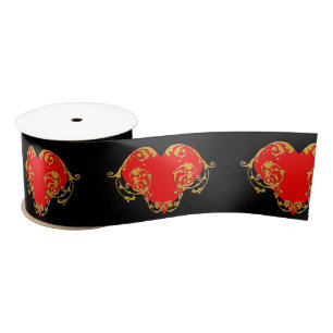 Ruban En Satin Gras Romantique Saint Valentin Rouge Goth Coeur