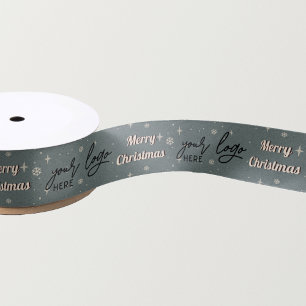 Ruban En Satin Green Christmas Business Logo de vacances