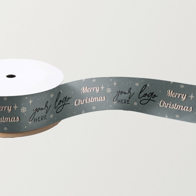 Ruban En Satin Green Christmas Business Logo de vacances (Créateur téléchargé)