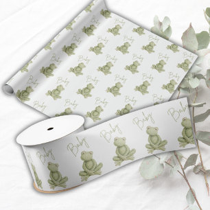 Ruban En Satin Grenouille verte Mignonne Baby Shower Fantaisiste