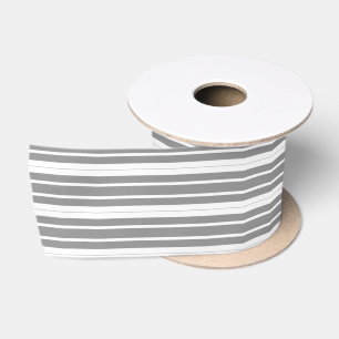 Ruban En Satin Gris et blanc