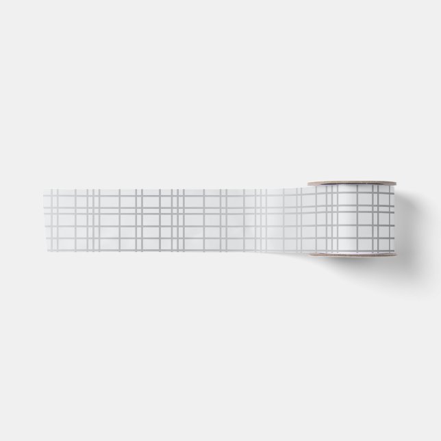 Ruban En Satin Gris, moderne, simple, cool, lignes de grille tend (Devant)