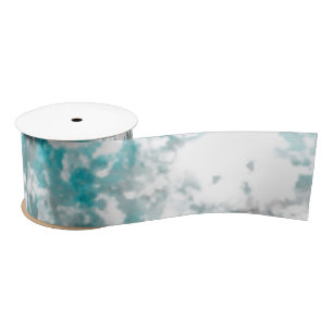 Ruban En Satin gris turquoise et blanc abstrait