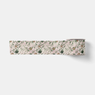 Ruban En Satin Guirlande de Noël Moderne Rose Guimauve et Gui