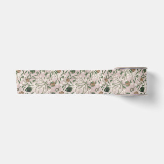 Ruban En Satin Guirlande de Noël Moderne Rose Guimauve et Gui 