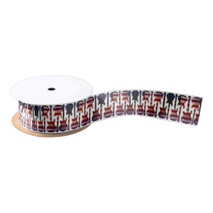 Ruban En Satin Guitare en forme de drapeau américain