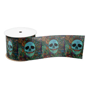 Ruban En Satin Halloween Hippie Skull Thunder_cove