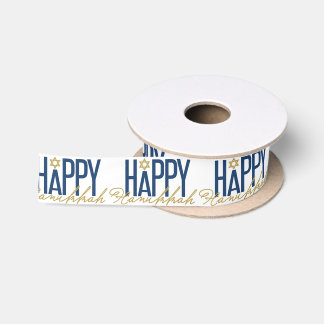 Ruban En Satin Happy Hanoukka Typographie Star de David Holiday