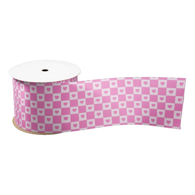 Ruban En Satin Heart Modern Pink Love Collection (Bobine)