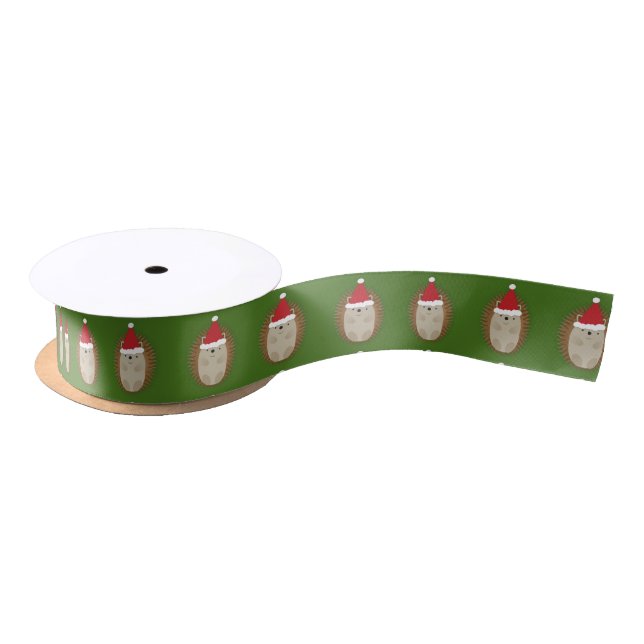 Ruban En Satin Hérisson de Noël mignon (Bobine)