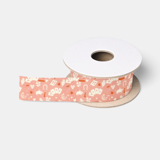 Ruban En Satin Heureux charmes de filles chanceuses (Bobine)