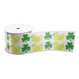 Ruban En Satin Heureux Shamrock de canard Bonne Saint Patrick