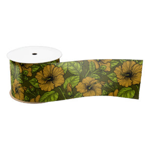 Ruban En Satin hibiscus jaune