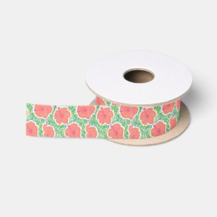 Ruban En Satin Hibiscus Pop Art Motif