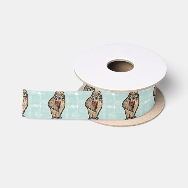 Ruban En Satin Hibou sage (Bobine)