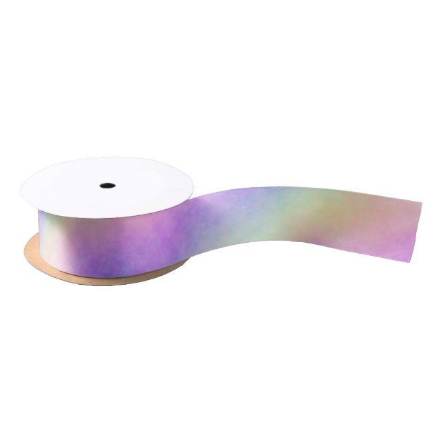 Ruban En Satin holo rainbow soft ombre :  (Bobine)