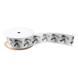 Ruban En Satin Horse : White