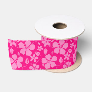 RUBAN EN SATIN HULA HAWAIEN (HIBISCUS) GOYAVE ROSE
