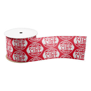 Ruban En Satin Humour de Noël   Père Noël Liste Officielle Nice D