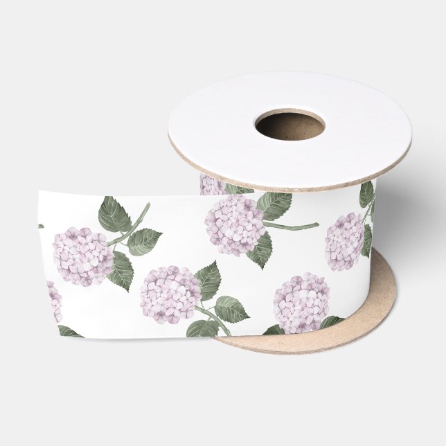 Ruban En Satin Hydrangea Rose Fleurie Florale  (Bobine)