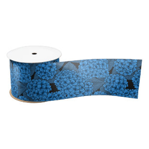 Ruban En Satin Hydrangée bleue