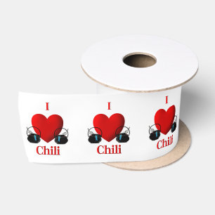 Ruban En Satin I Heart Chili