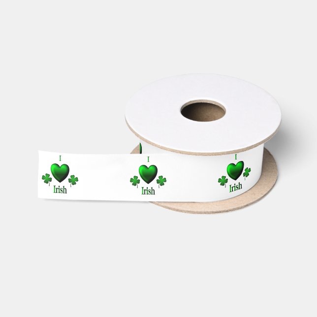Ruban En Satin I Heart Irish (Bobine)