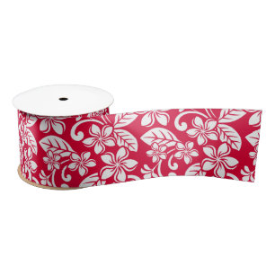 RUBAN EN SATIN ÎLE PLUMERIA (ROUGE) SATIN RIBBON