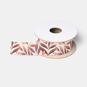 Ruban En Satin Illustration abstraite avec des feuilles et des fl