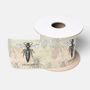 Ruban En Satin Illustration Antique d'Insecte de Bourdon Reine Ab