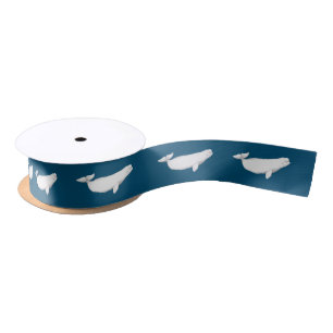 Ruban En Satin Illustration de béluga baleine Cadeau de baleine M