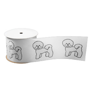 Ruban En Satin Illustration de Bichon Frise Cute Cartoon Dog