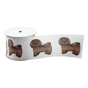 Ruban En Satin Illustration de chien de dessin animé mignon Havan